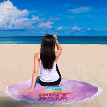 Load image into Gallery viewer, Don&#39;t hate meditate round beach blanket