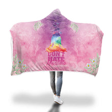 Load image into Gallery viewer, Don&#39;t hate meditate hooded blanket