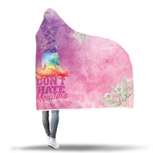 Load image into Gallery viewer, Don&#39;t hate meditate hooded blanket