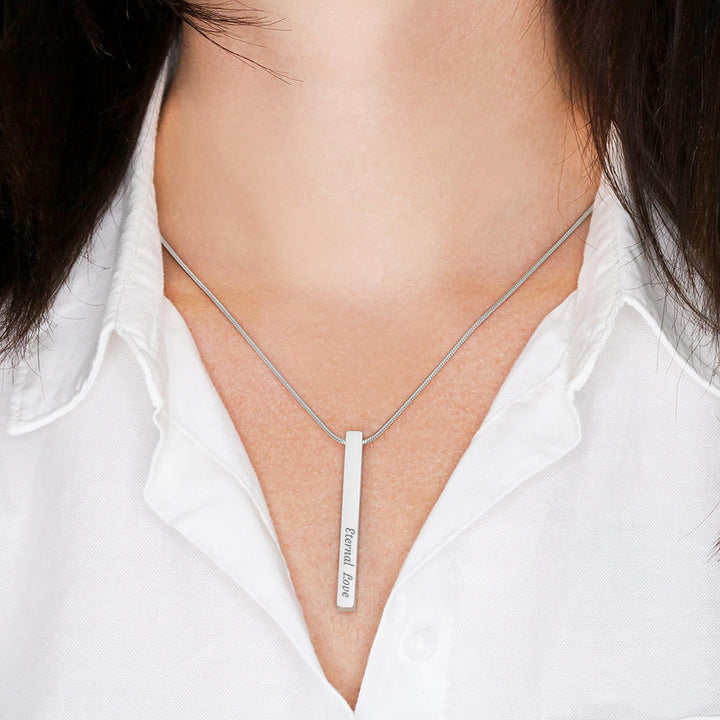 Engraved Stick necklace.
