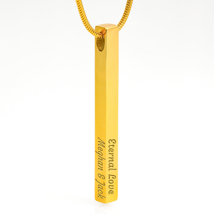 Engraved Stick necklace.